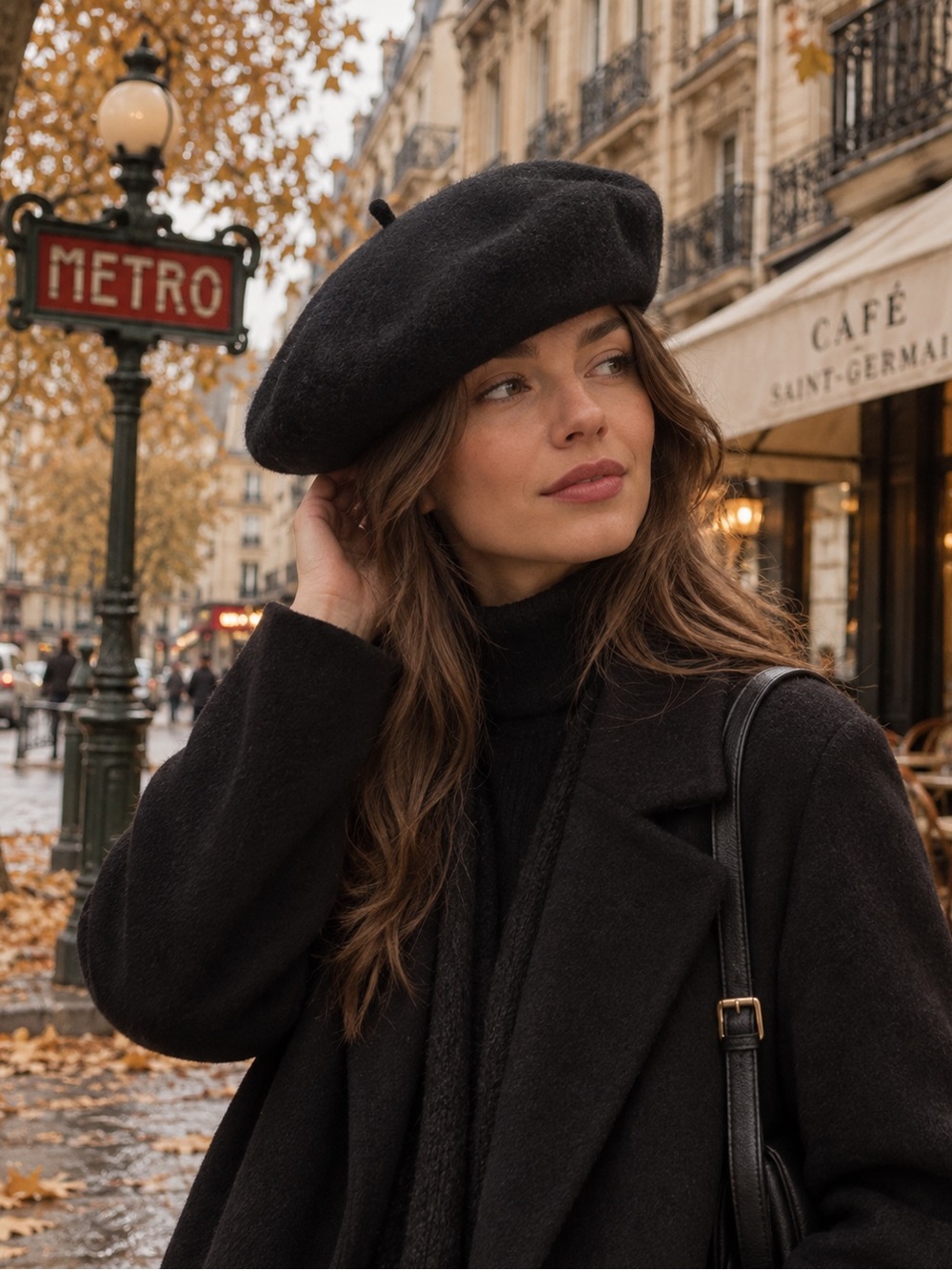 Black Wool Beret 80% Wool French Parisian Classic Artist Hat